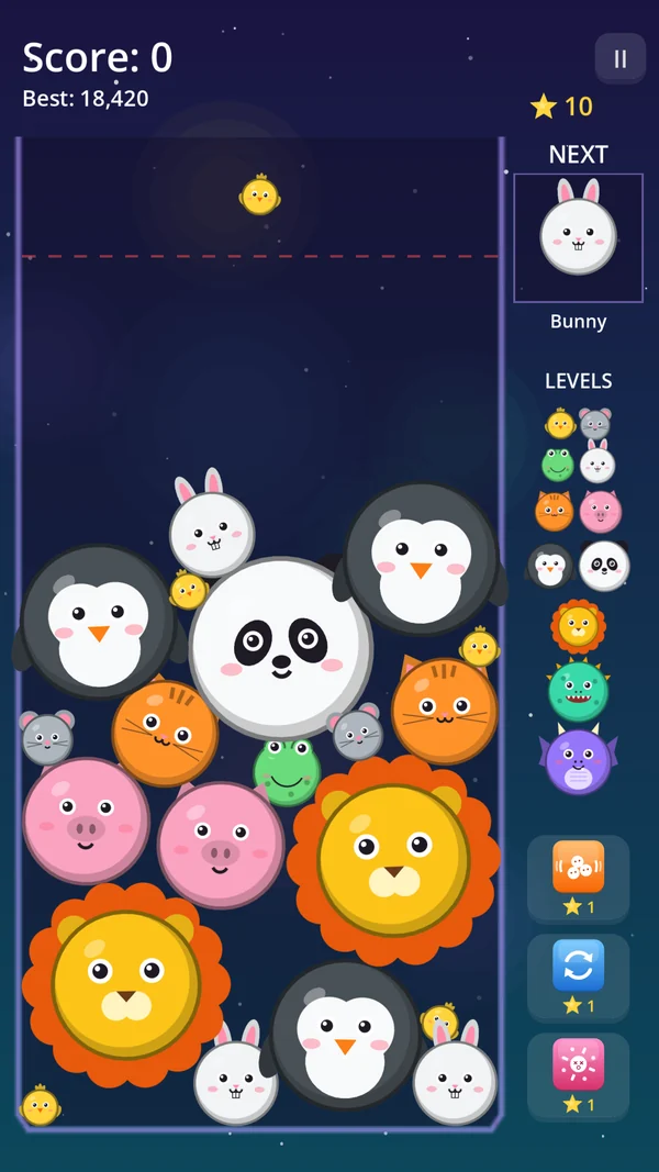 Zoo Pop gameplay with merging animals